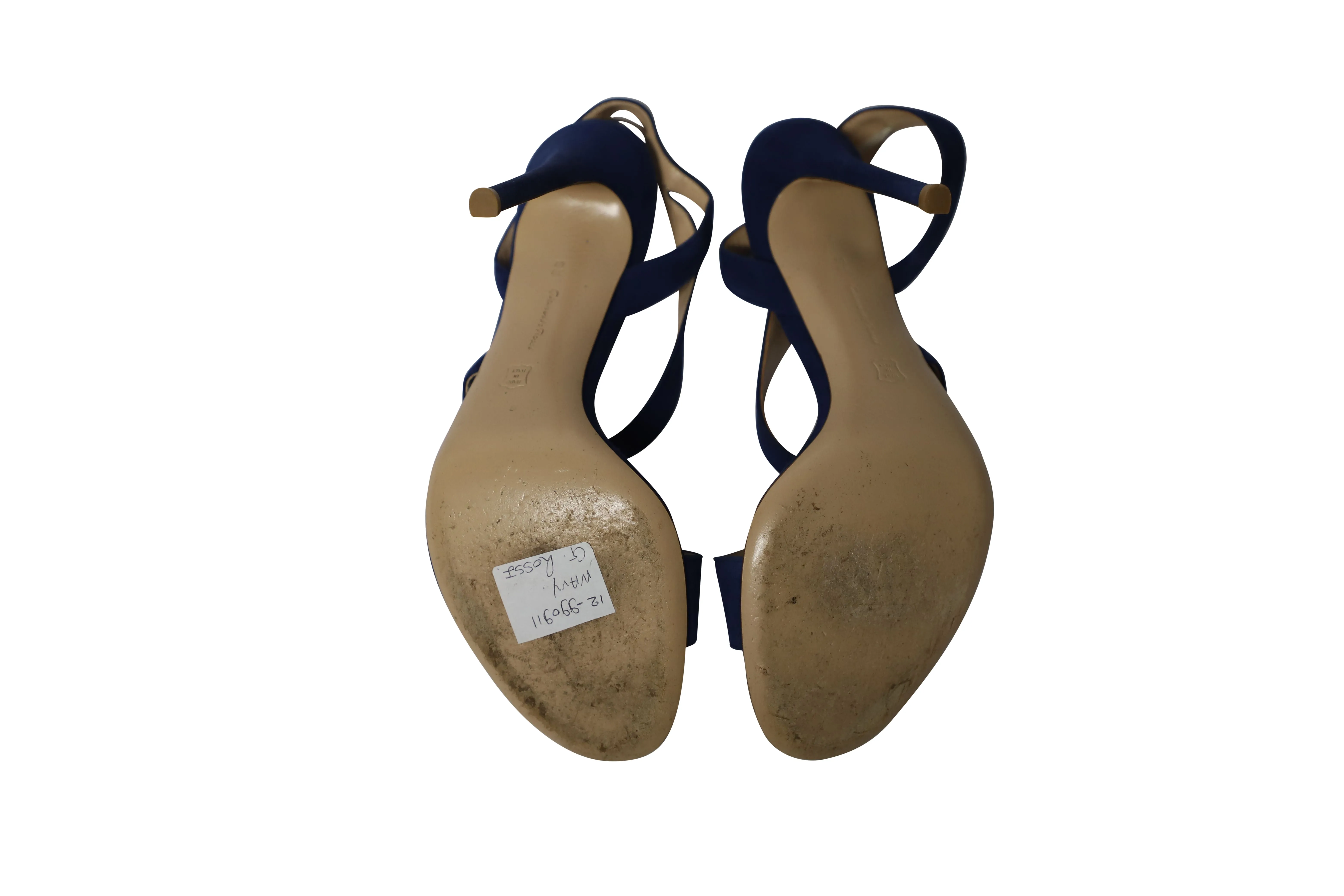 Gianvito Rossi Strappy Heels in Royal Blue Suede