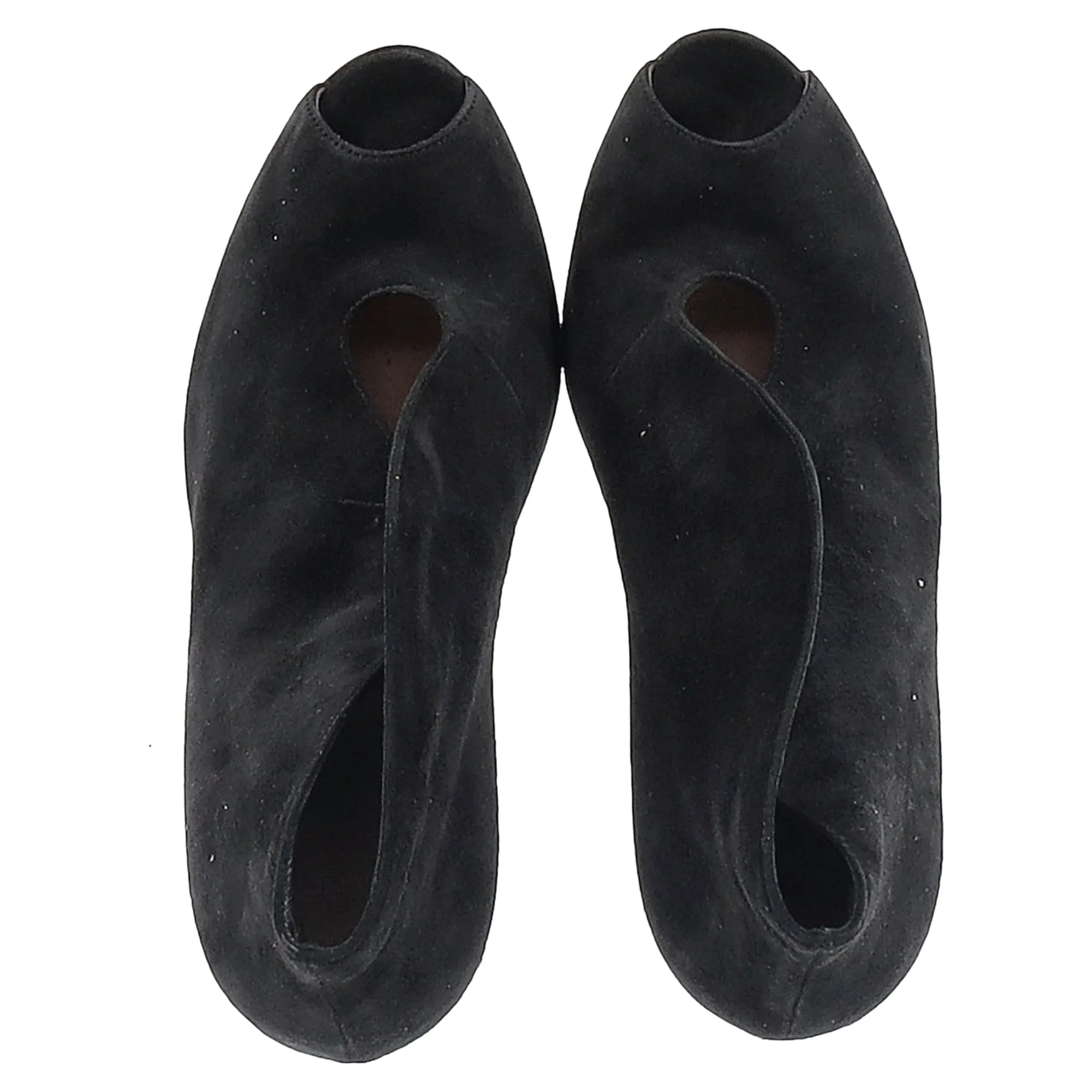 Gianvito Rossi Vamp Slip-On Peep-Toe Boots in Black Suede