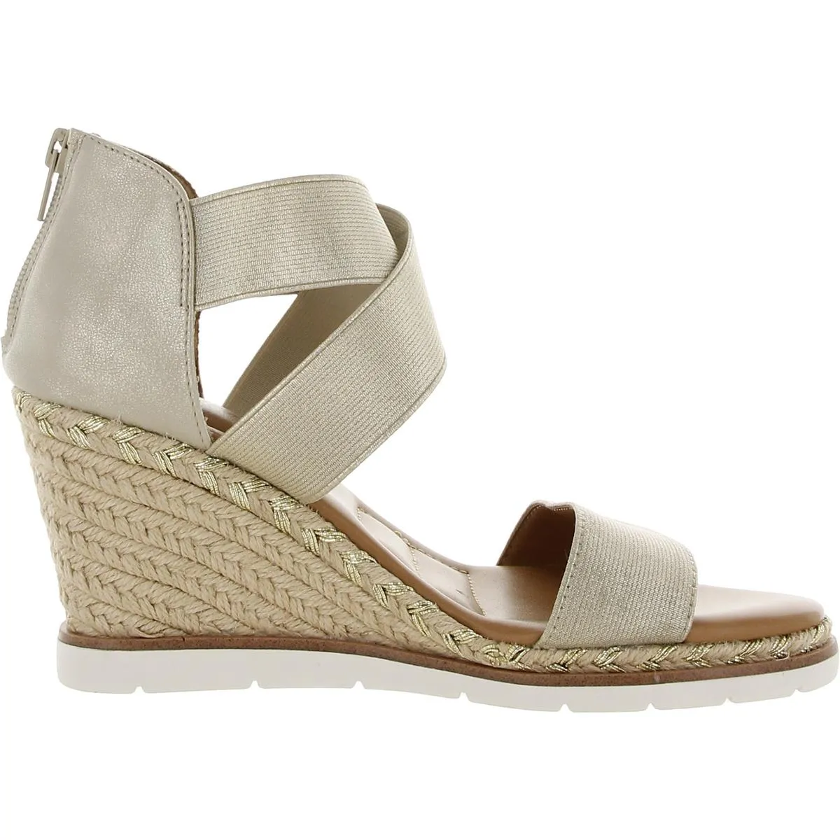 Gilly 15 Womens Metallic Stretch Wedge Heels