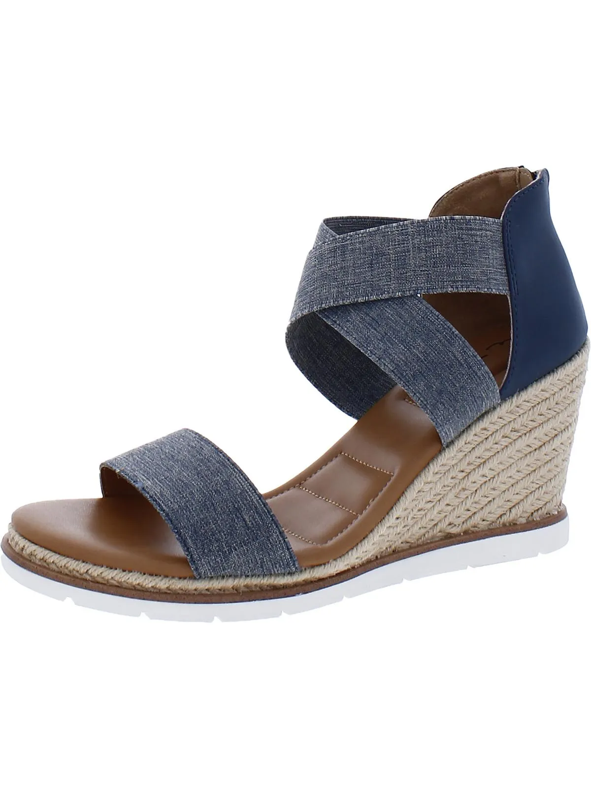 Gilly 15 Womens Metallic Stretch Wedge Heels