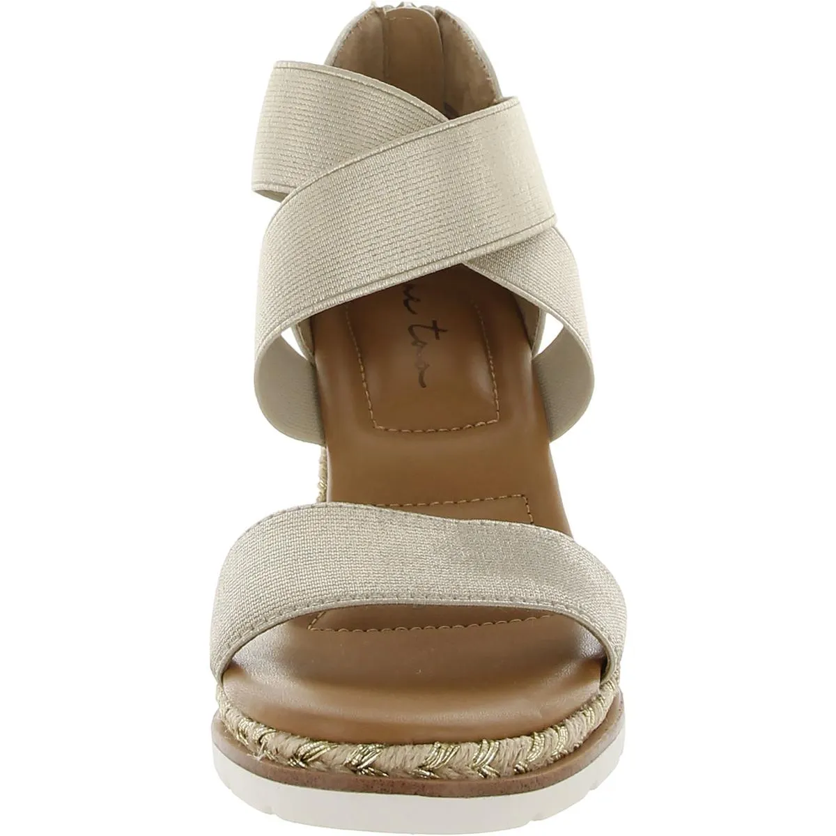 Gilly 15 Womens Metallic Stretch Wedge Heels