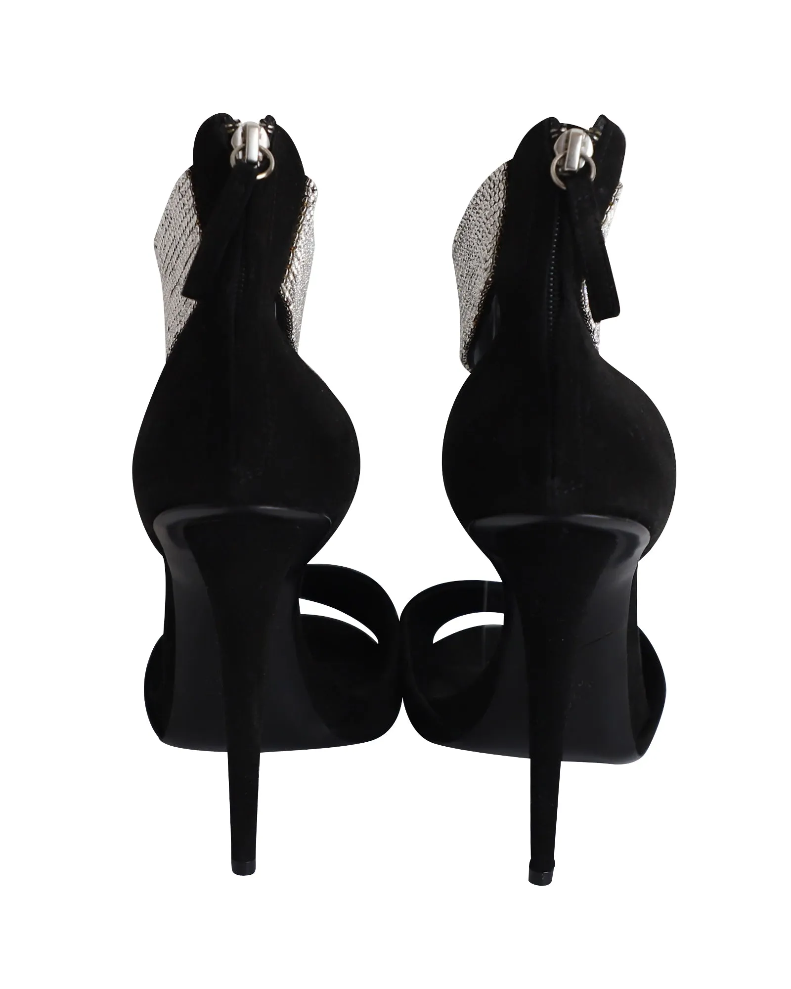 Giuseppe Zanotti Crystal-Cuff High Heel Sandals in Black Suede