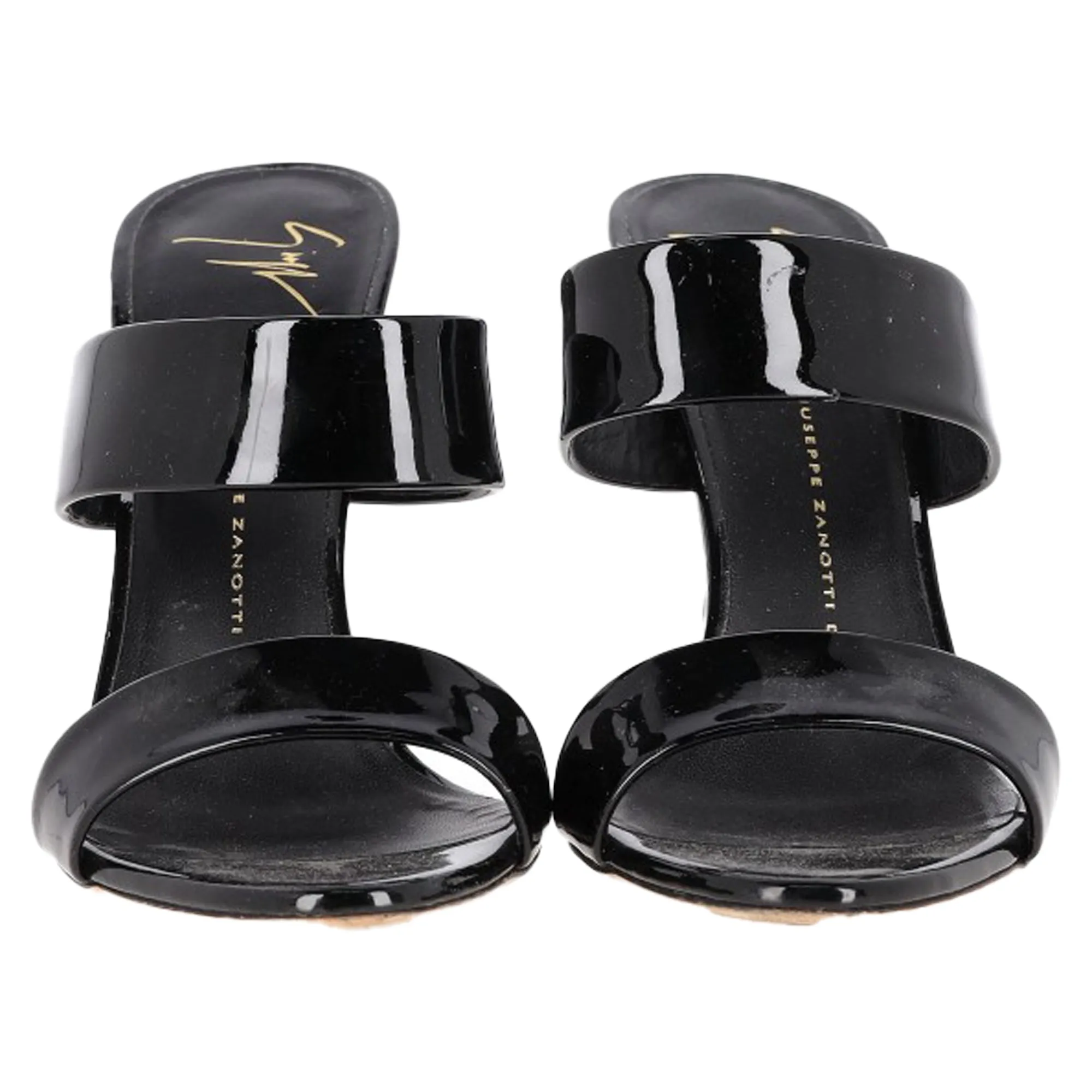 Giuseppe Zanotti Slide Heels in Black Patent Leather