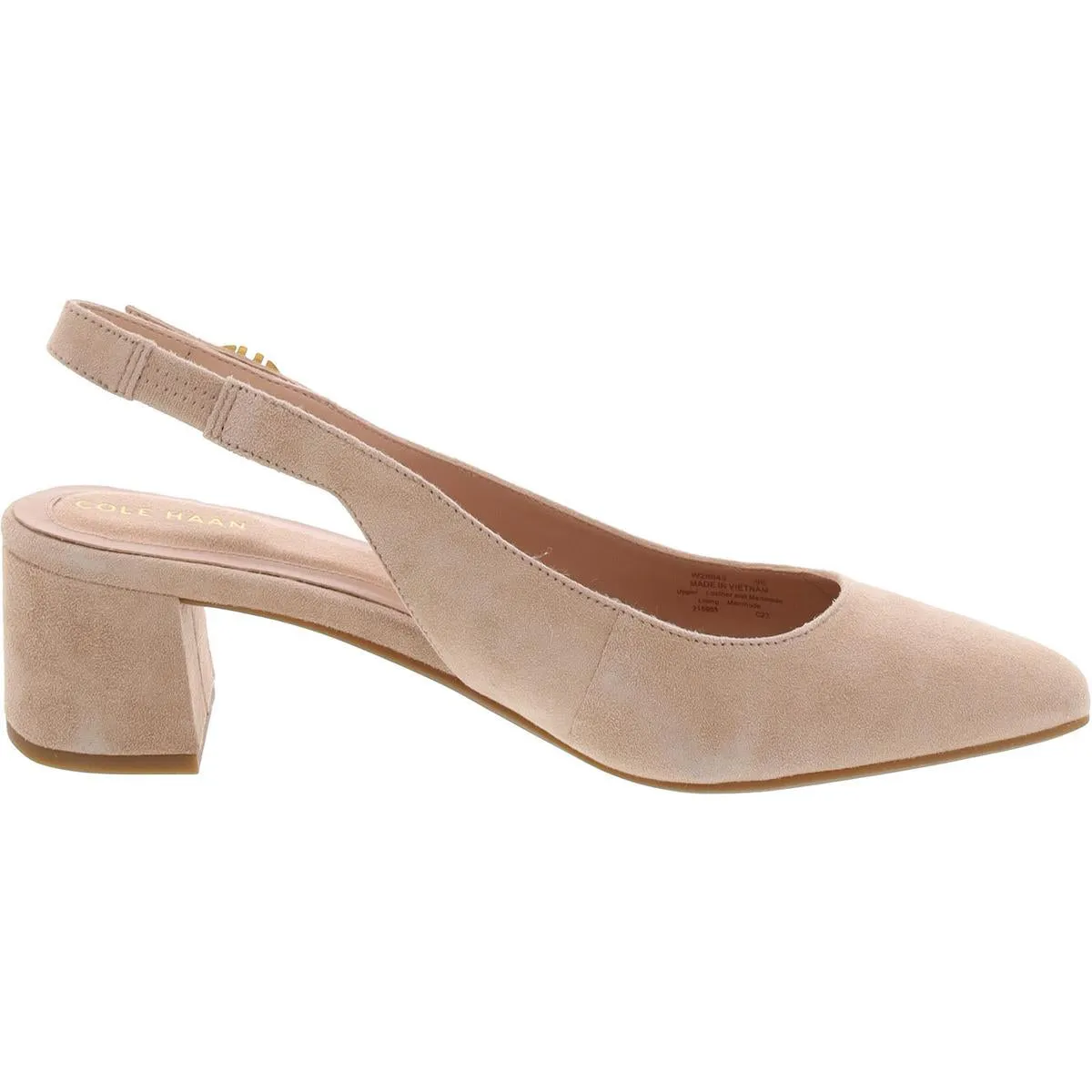 GO TO SLINGBACK Womens Leather Almond Toe Slingback Heels
