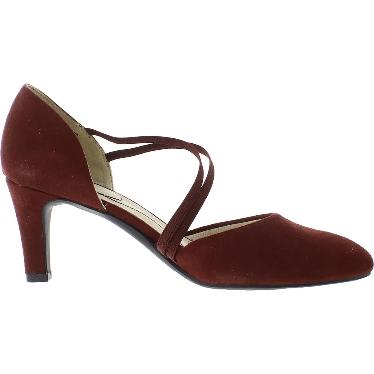 Grace Womens Faux Suede Strappy D'Orsay Heels