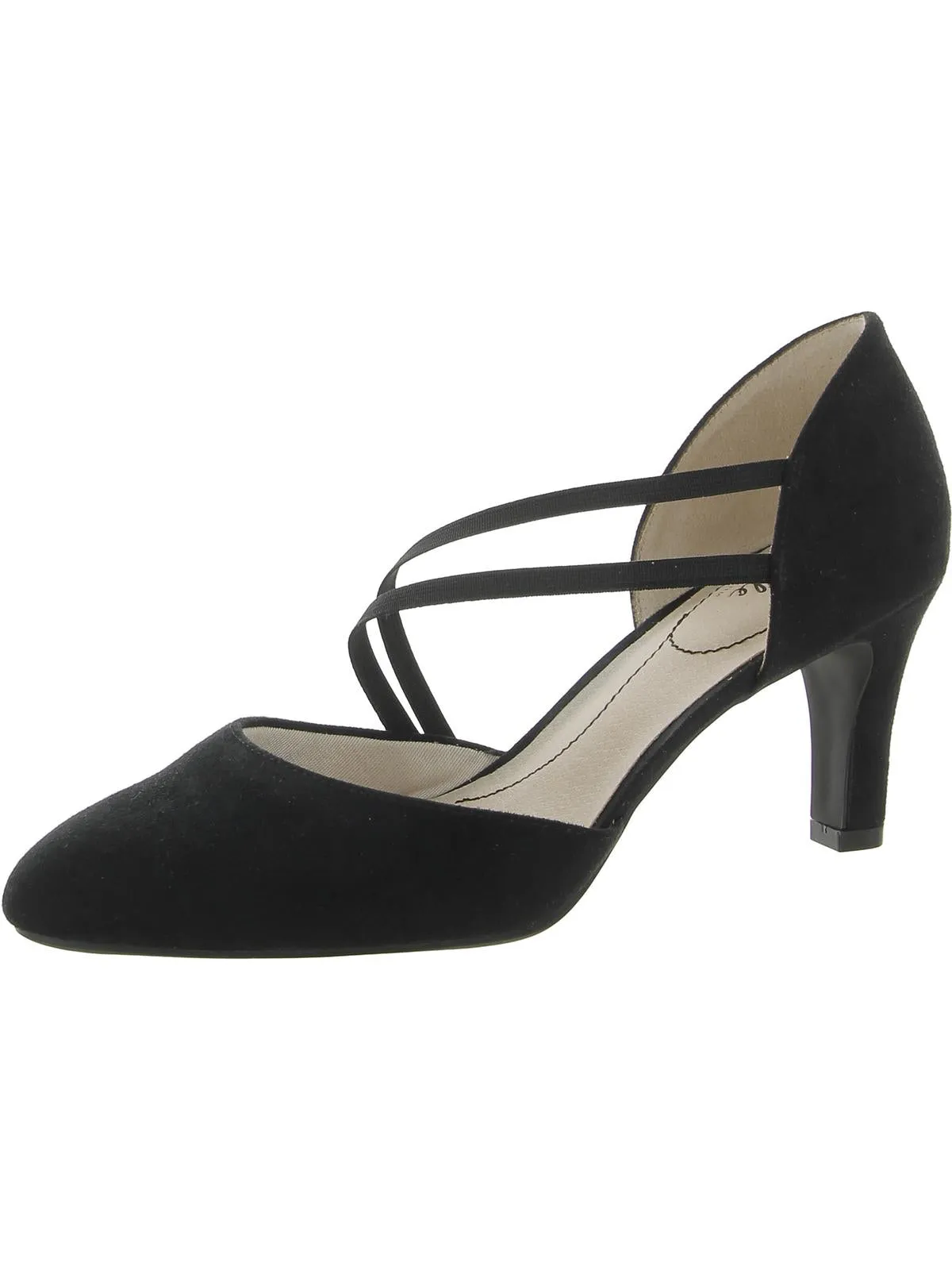 Grace Womens Faux Suede Strappy D'Orsay Heels