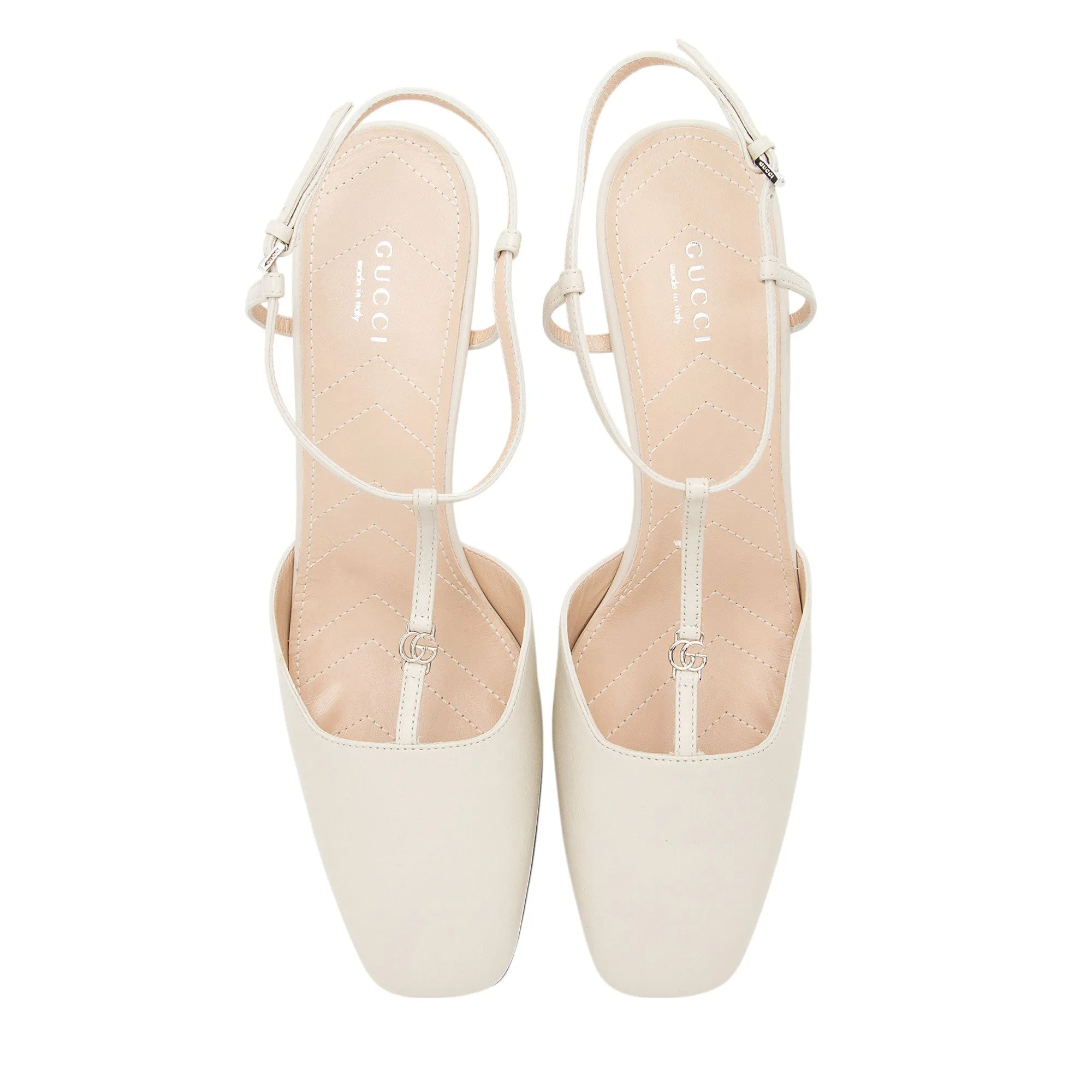 Gucci Leather Petite GG Charlotte Slingback Pumps