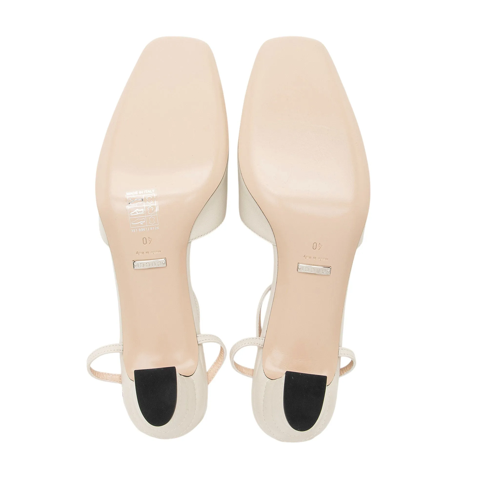 Gucci Leather Petite GG Charlotte Slingback Pumps