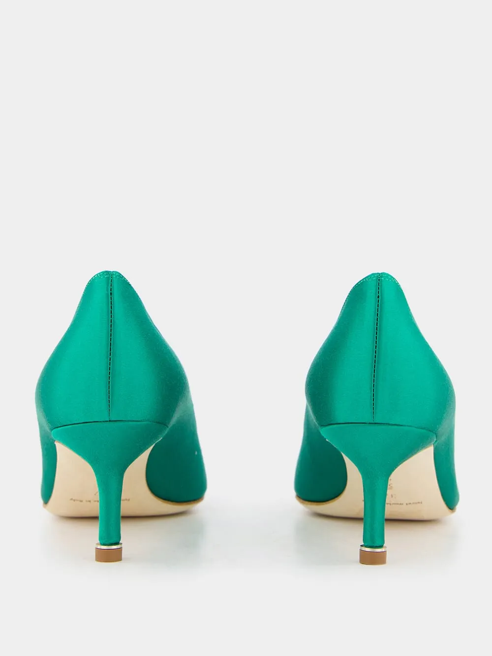 Hangisi Emerald Satin Jewel 50mm Pumps
