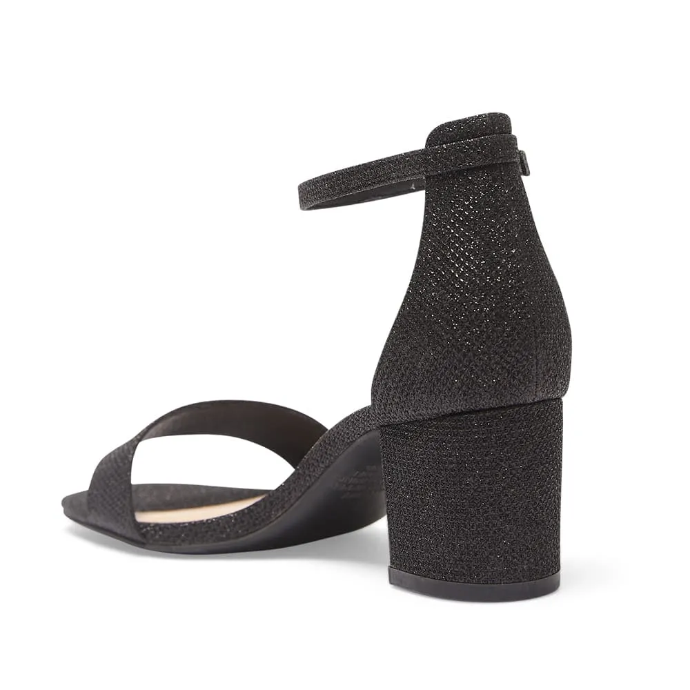 Harmony Heel in Black Fabric