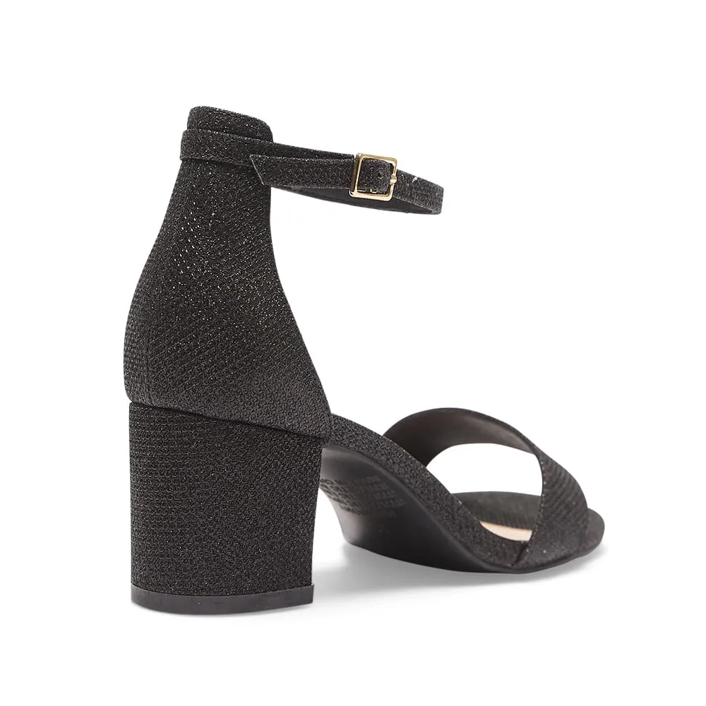 Harmony Heel in Black Fabric