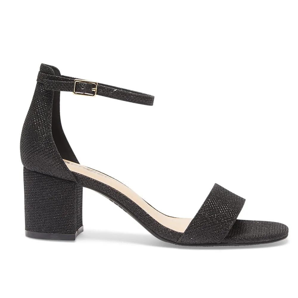 Harmony Heel in Black Fabric