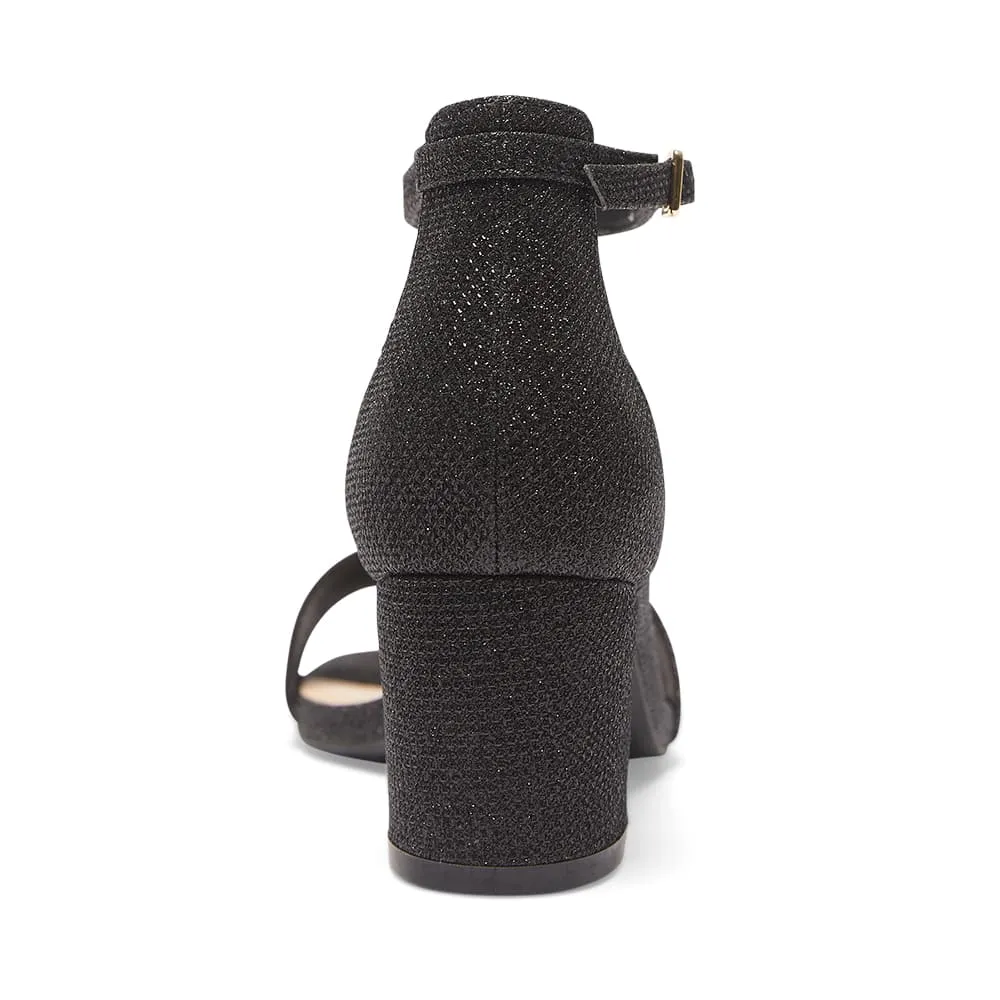 Harmony Heel in Black Fabric