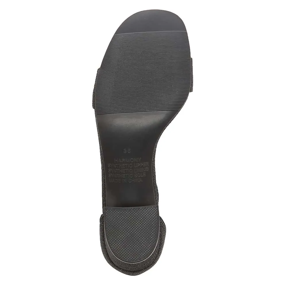 Harmony Heel in Black Fabric