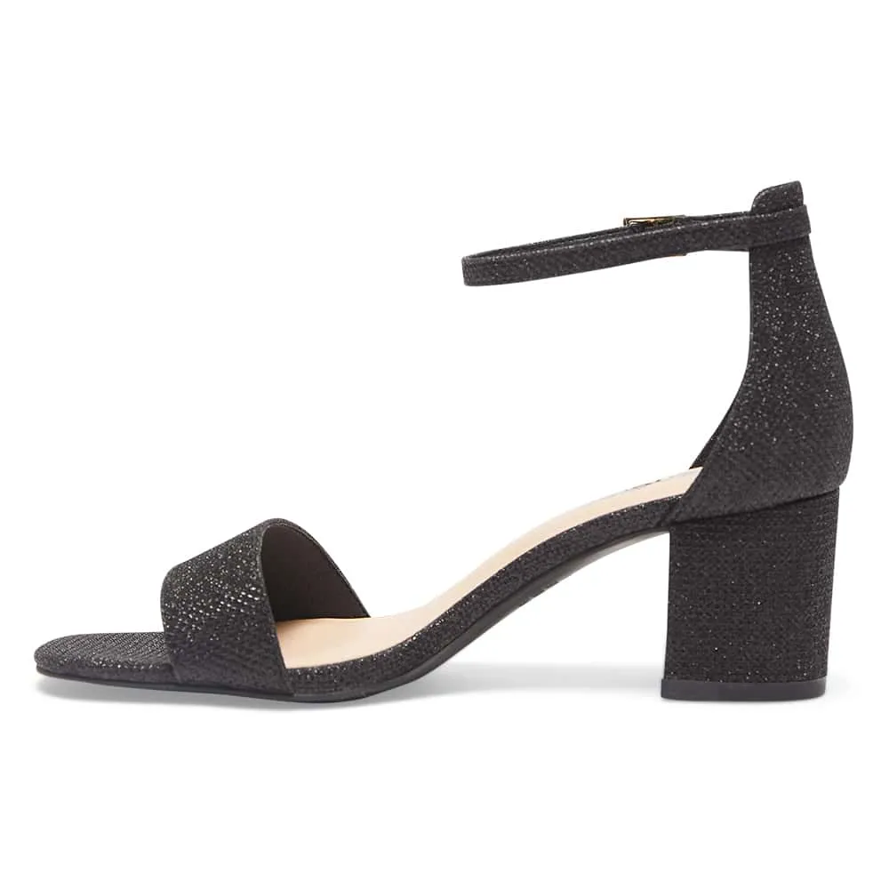 Harmony Heel in Black Fabric