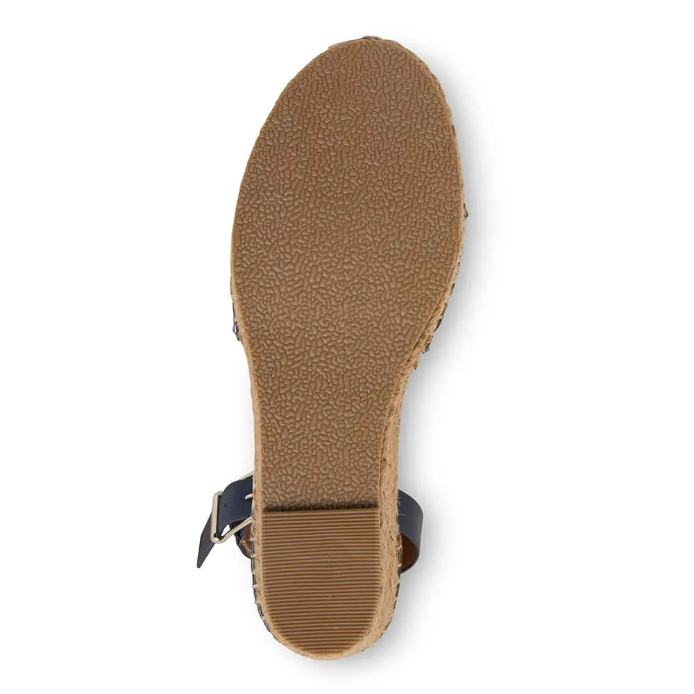 Henley Espadrille in Navy Leather