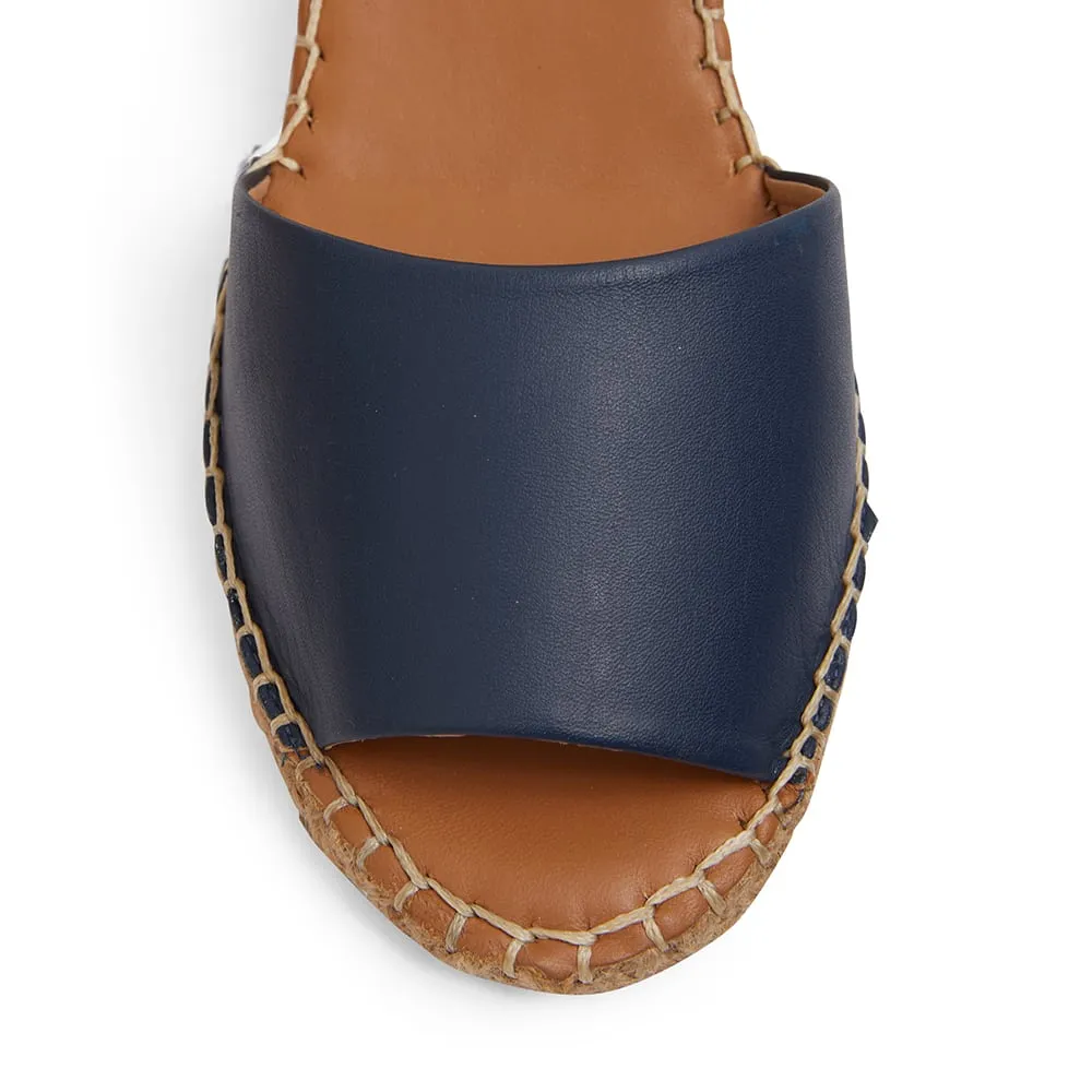 Henley Espadrille in Navy Leather