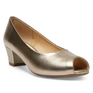 Hilary Heel in Pewter Leather