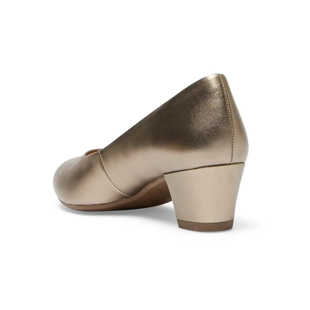 Hilary Heel in Pewter Leather