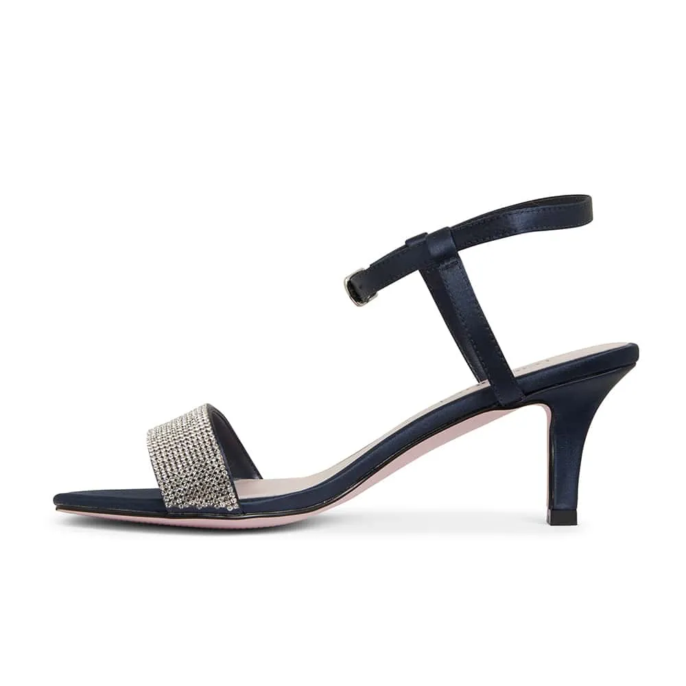Icon Heel in Bright Navy Fabric