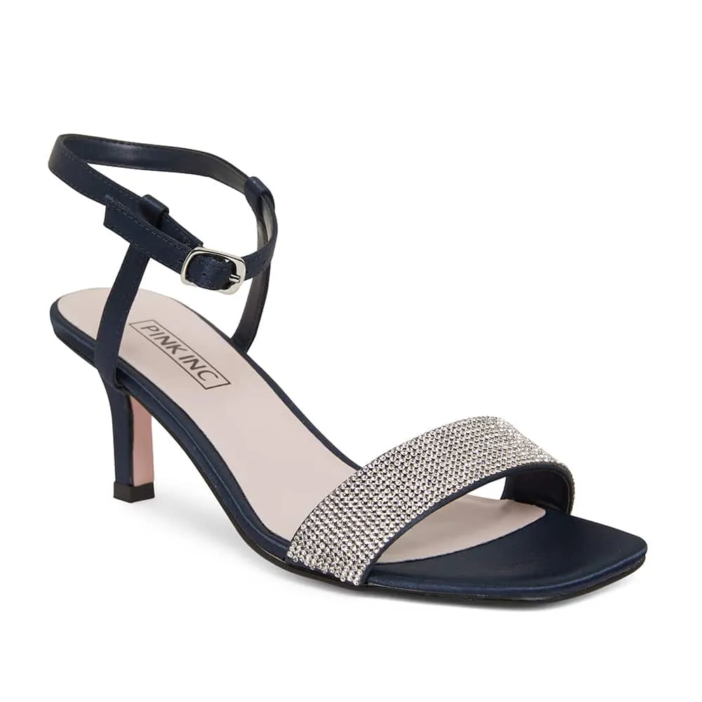 Icon Heel in Bright Navy Fabric