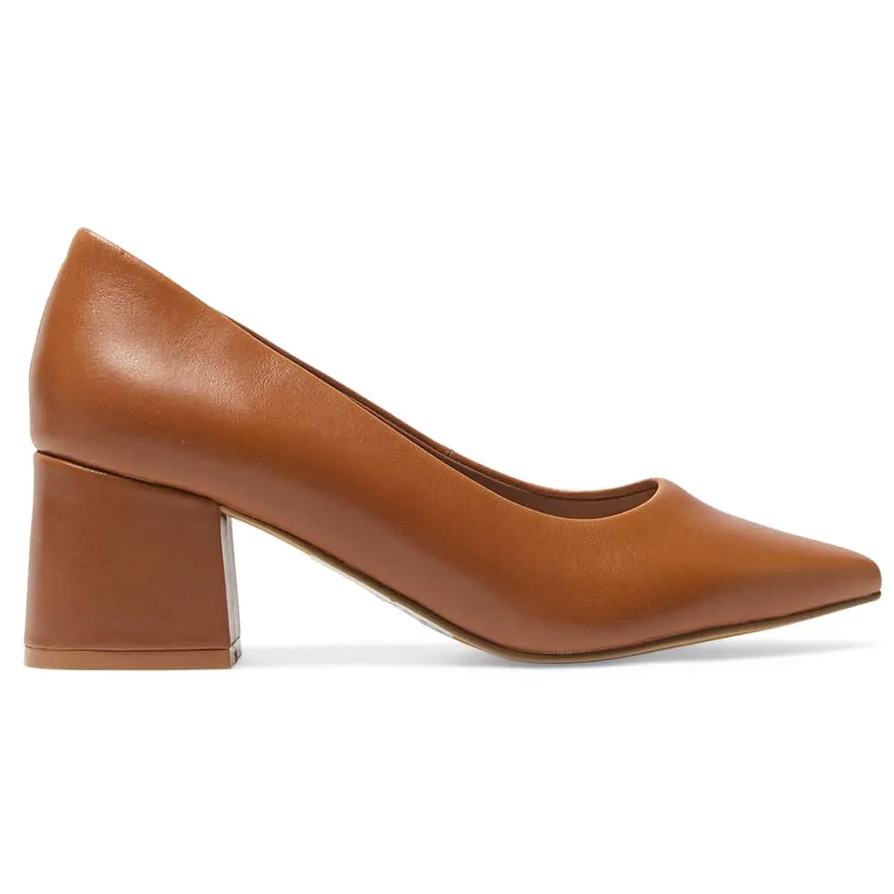 Idol Heel in Cognac Leather