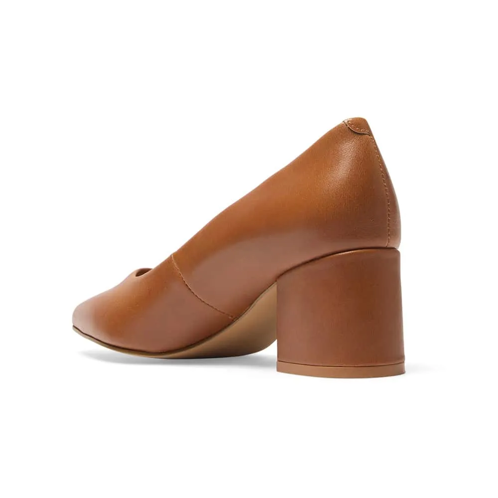 Idol Heel in Cognac Leather