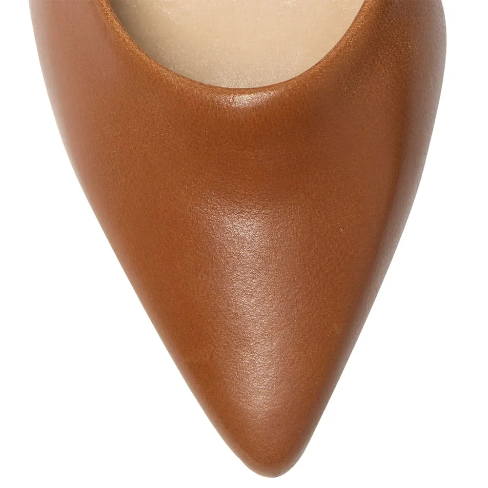 Idol Heel in Cognac Leather