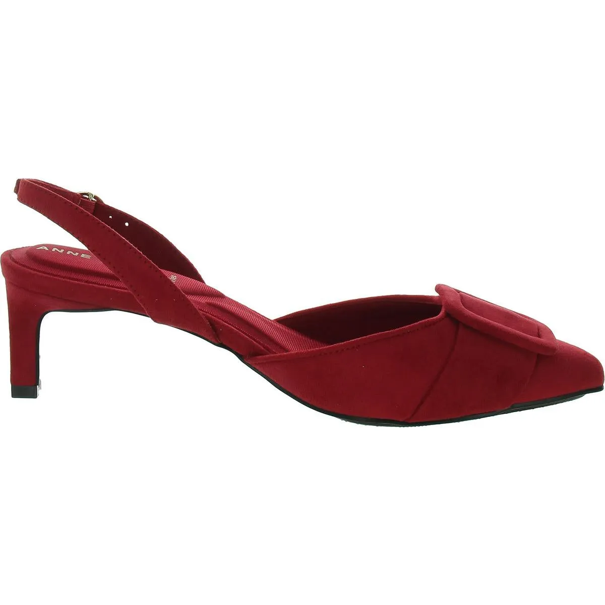INFINITY Womens Faux Suede Kitten Heel Slingback Heels