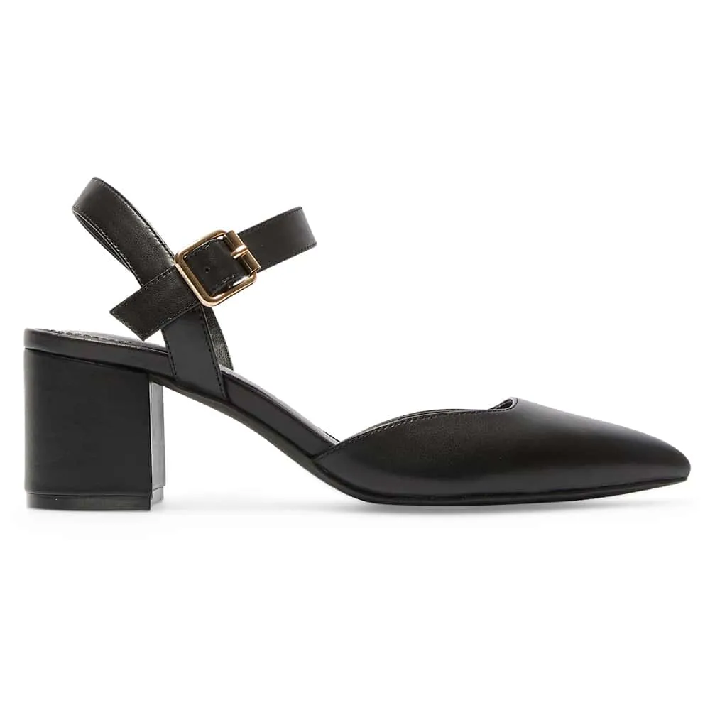 Ingrid Heel in Black Leather