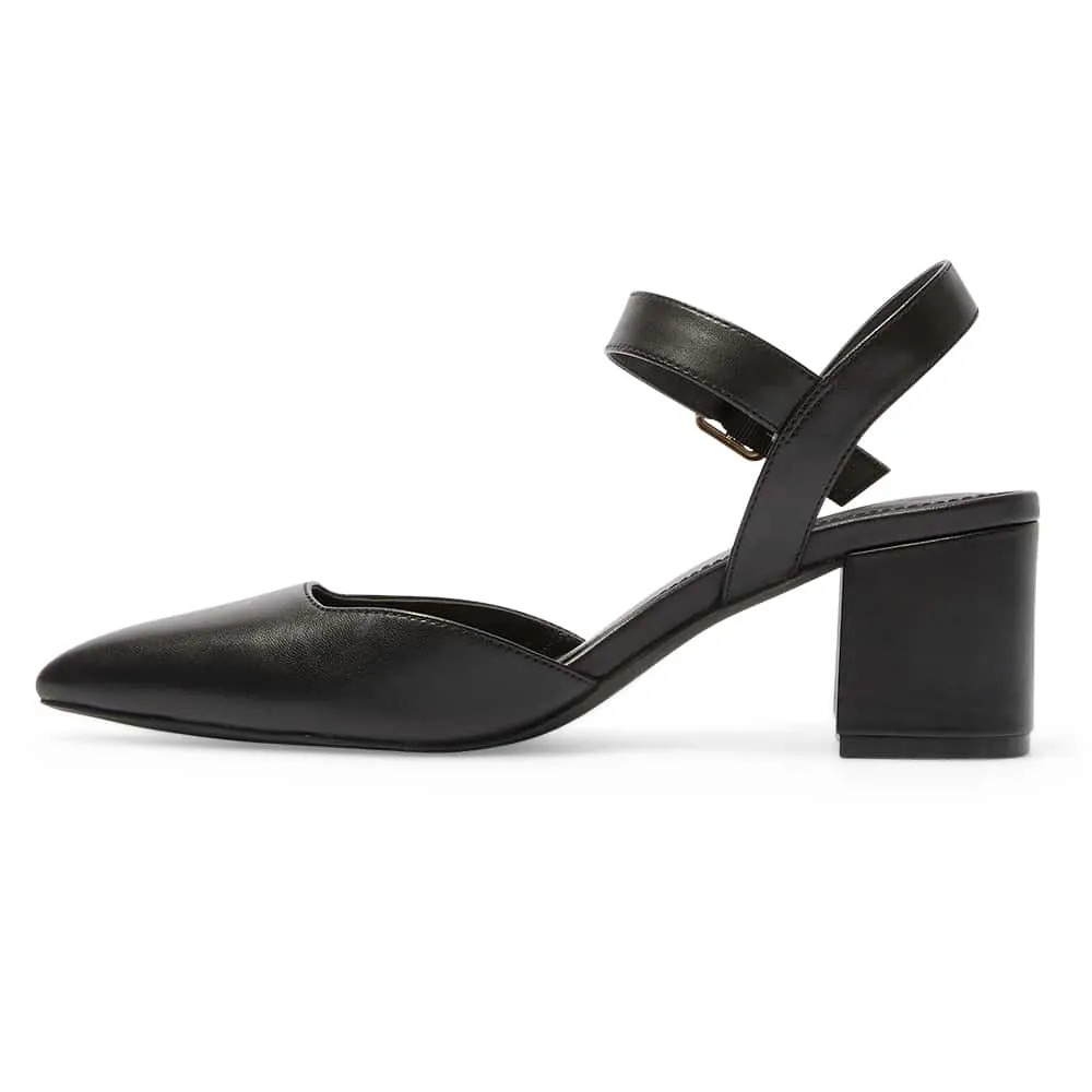 Ingrid Heel in Black Leather