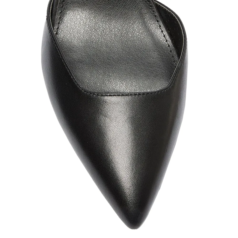 Ingrid Heel in Black Leather