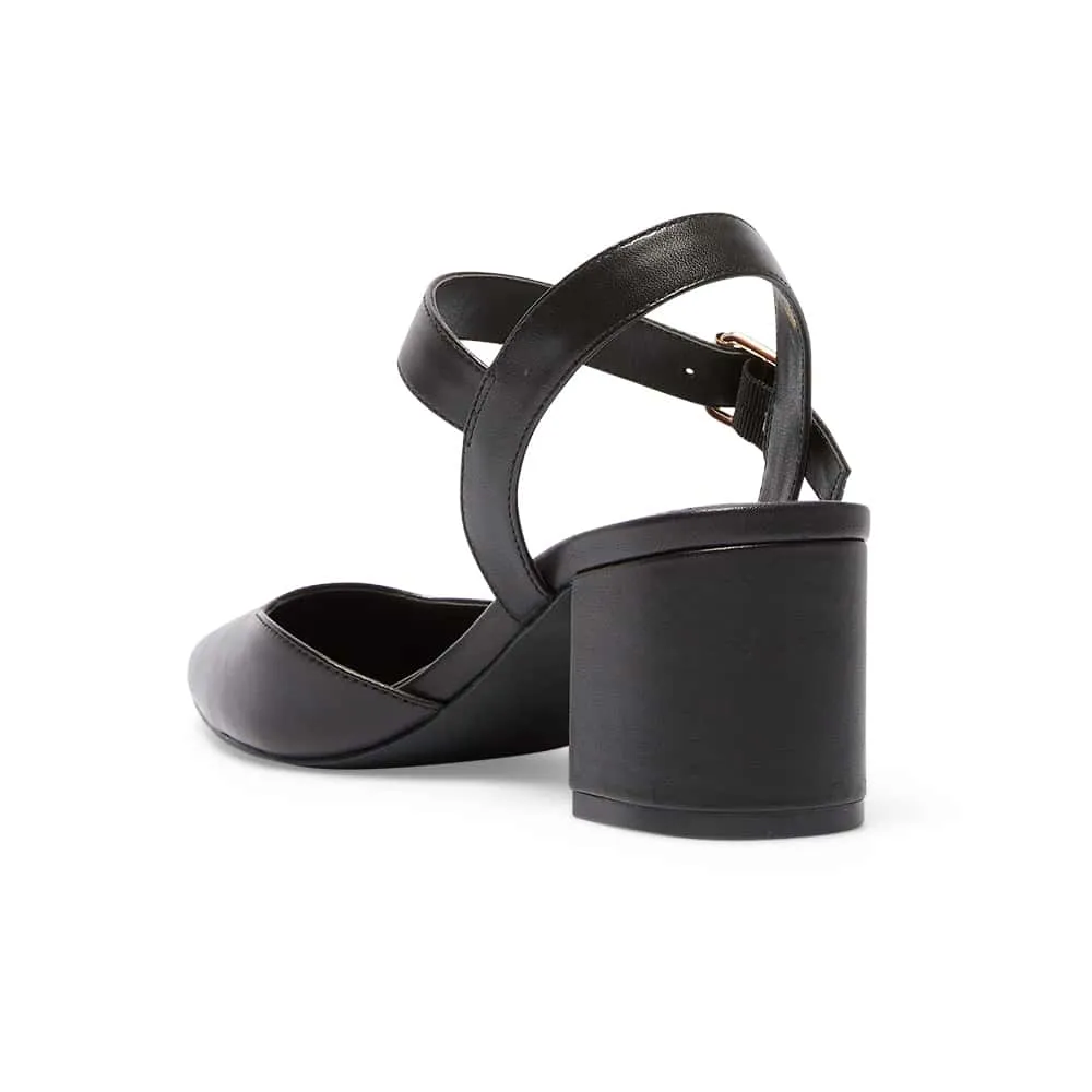 Ingrid Heel in Black Leather