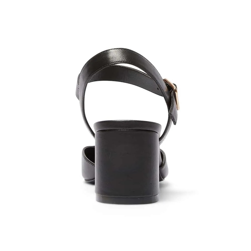Ingrid Heel in Black Leather