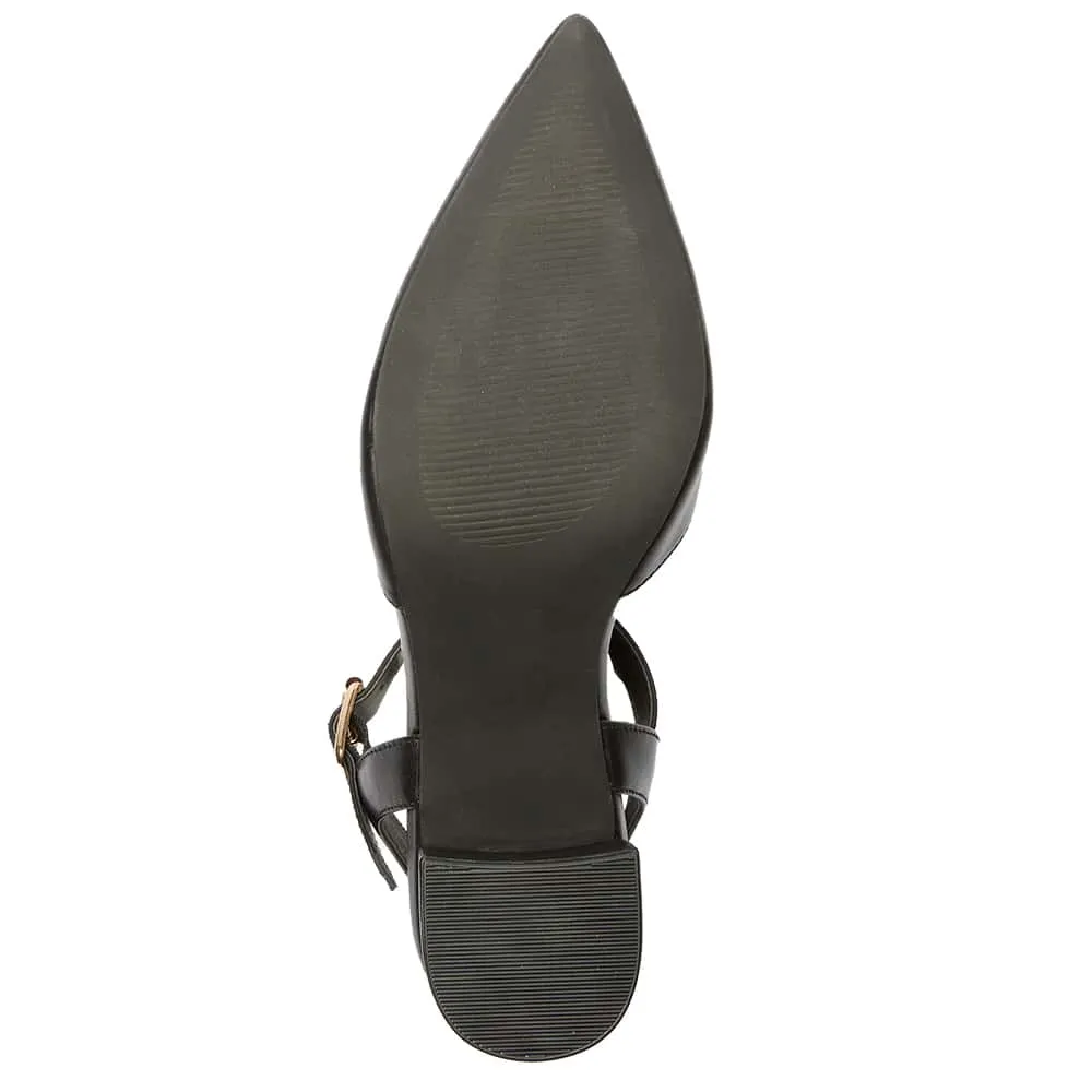 Ingrid Heel in Black Leather