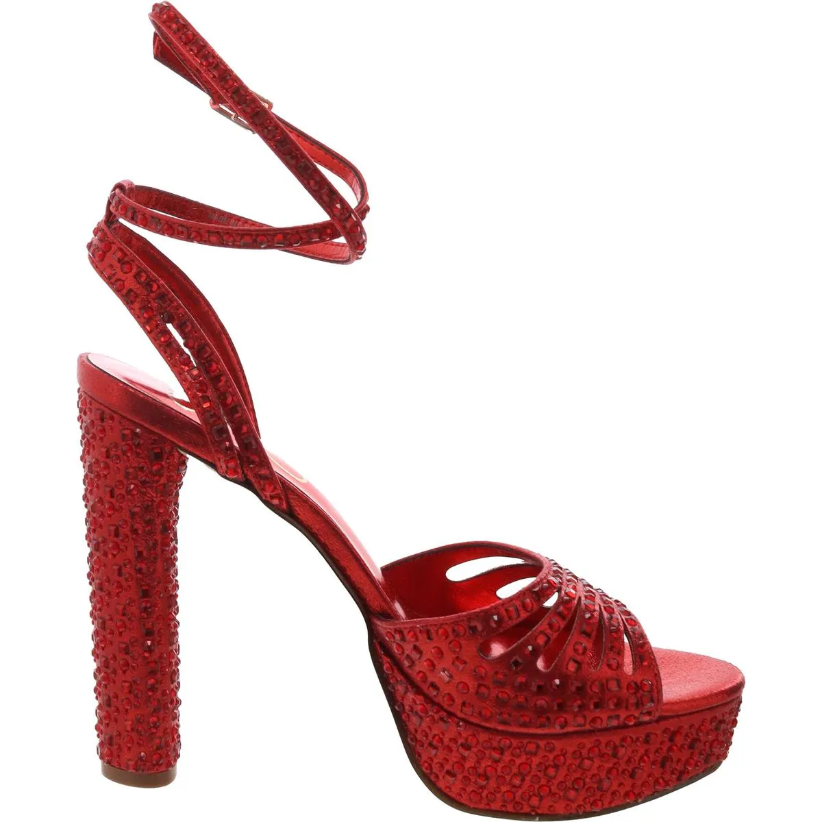 Iralin Womens Rhinestone Manmade Block Heels