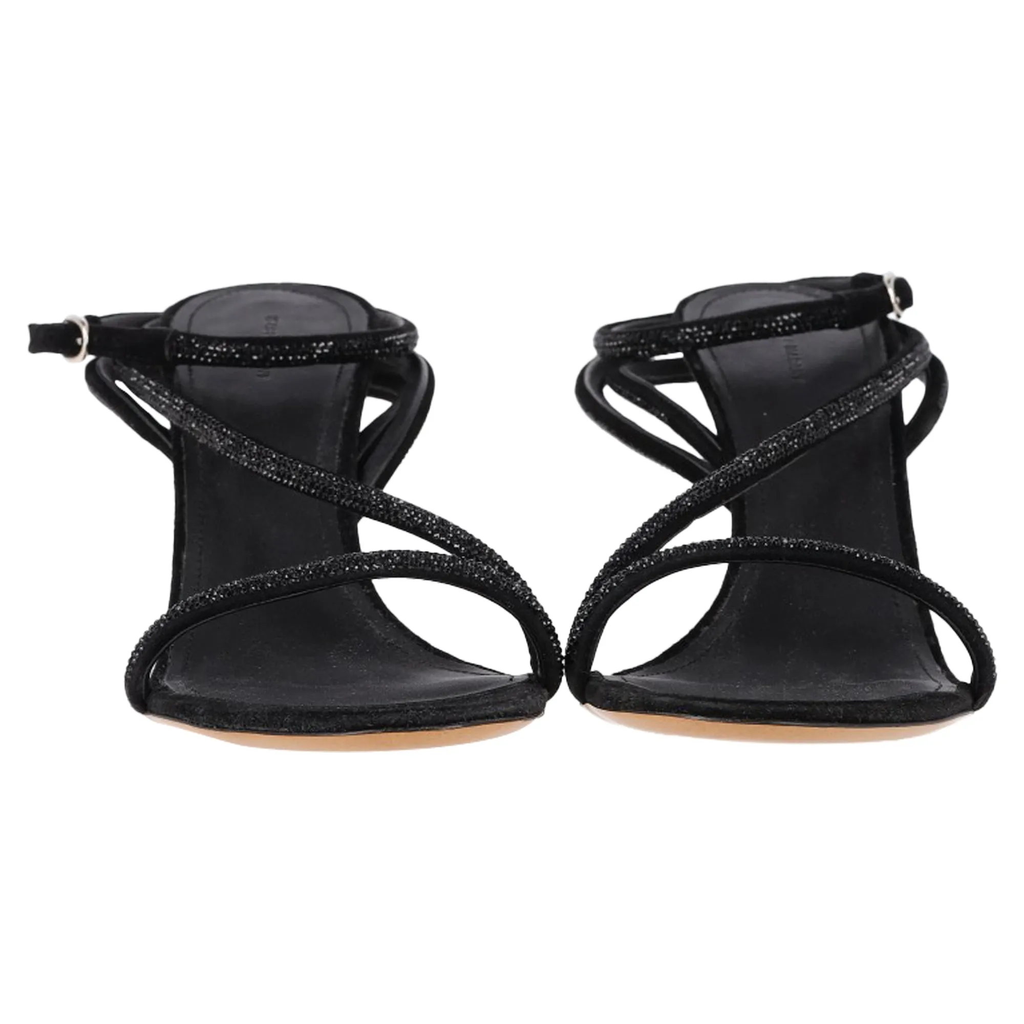 Isabel Marant Atria Embellished Sandal Heels in Black Suede
