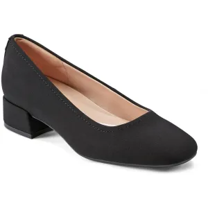 JAIN Womens Solid Textured Block Heels