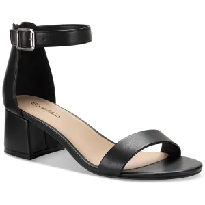 JAINEE PLATINO Womens Block Heel Manmade Ankle Strap