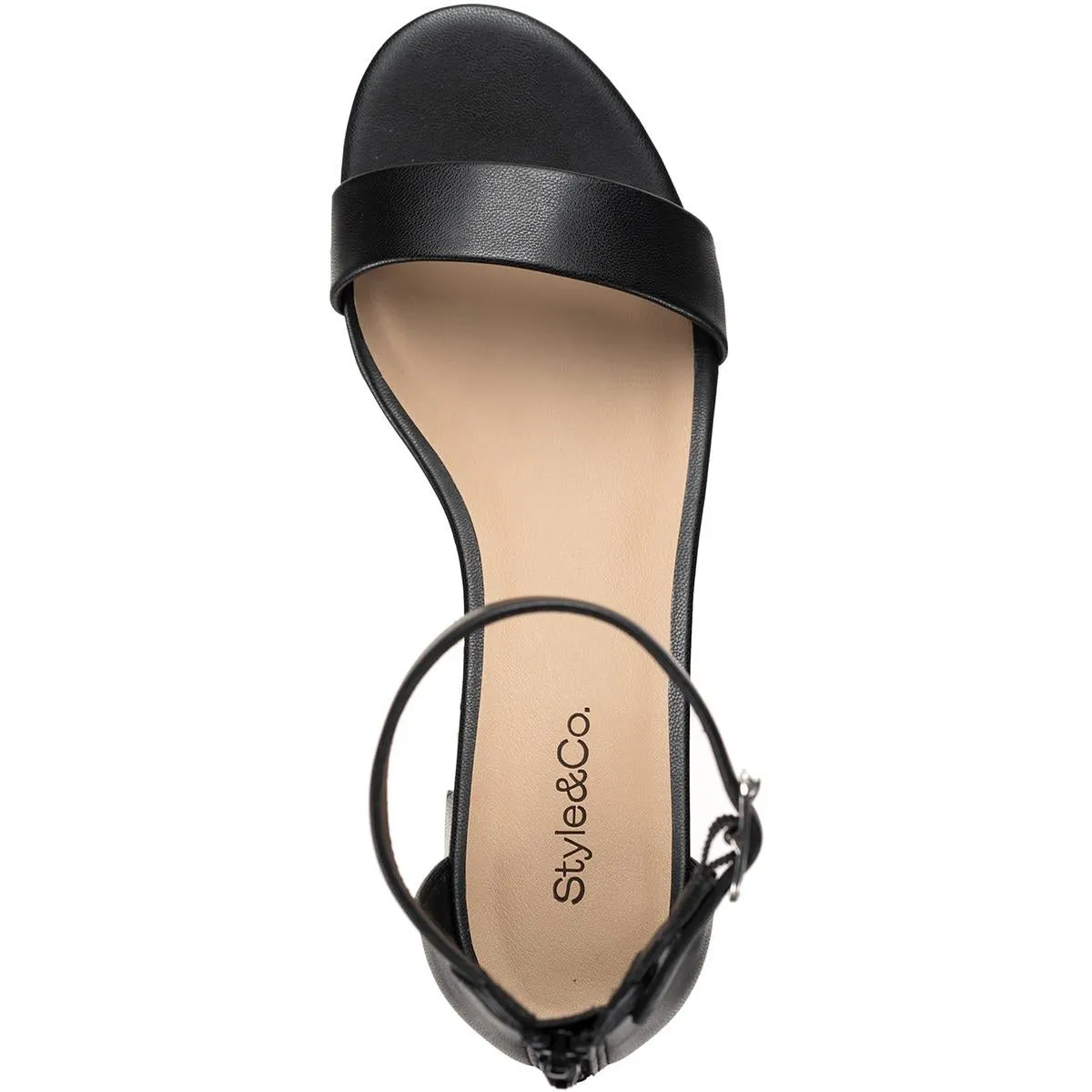 JAINEE PLATINO Womens Block Heel Manmade Ankle Strap