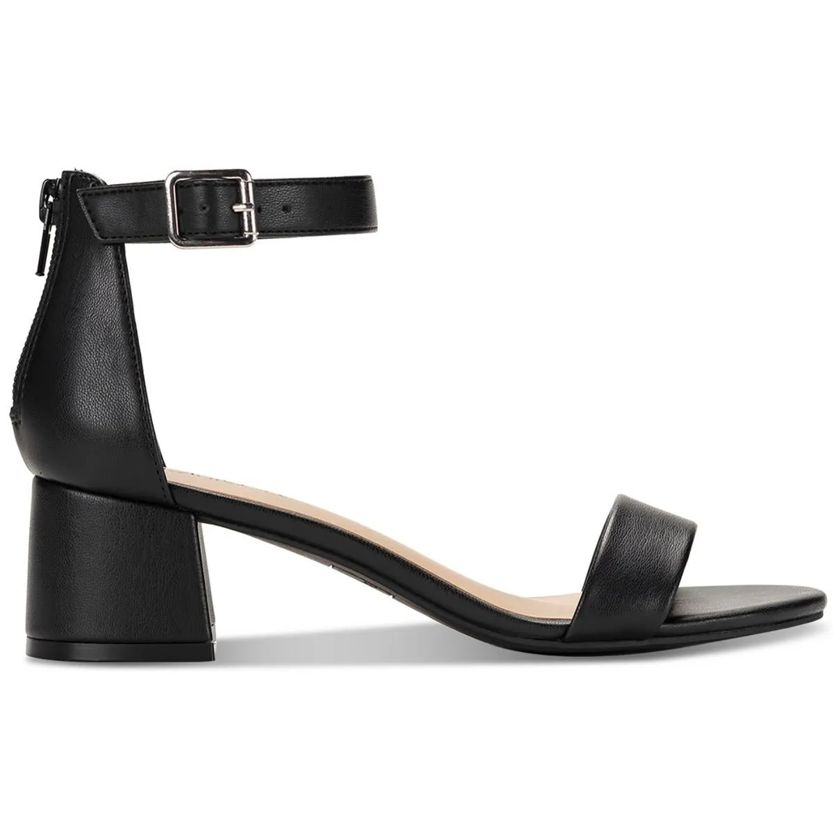 JAINEE PLATINO Womens Block Heel Manmade Ankle Strap