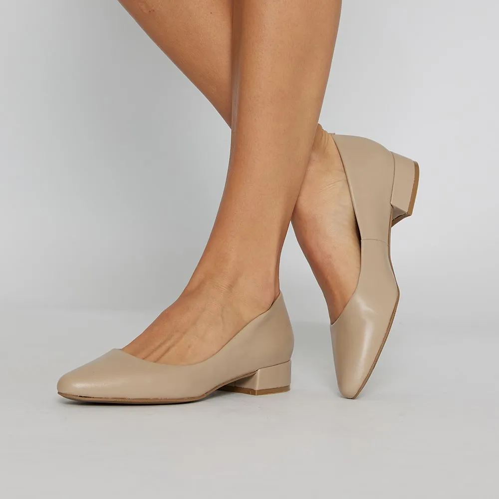 Janine Heel in Nude Leather