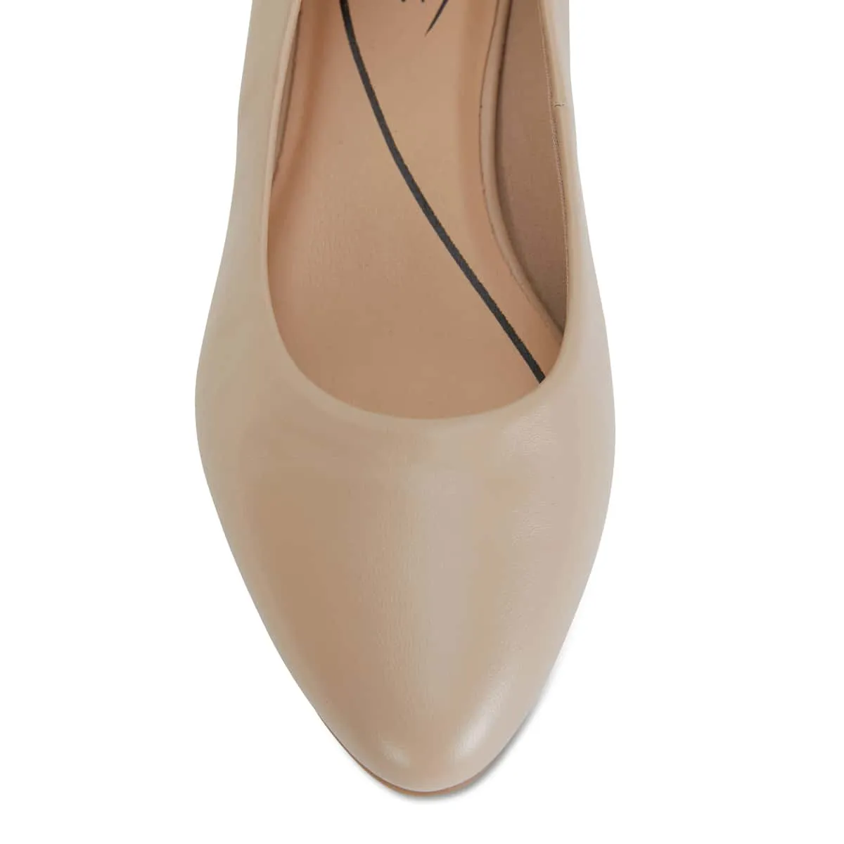 Janine Heel in Nude Leather