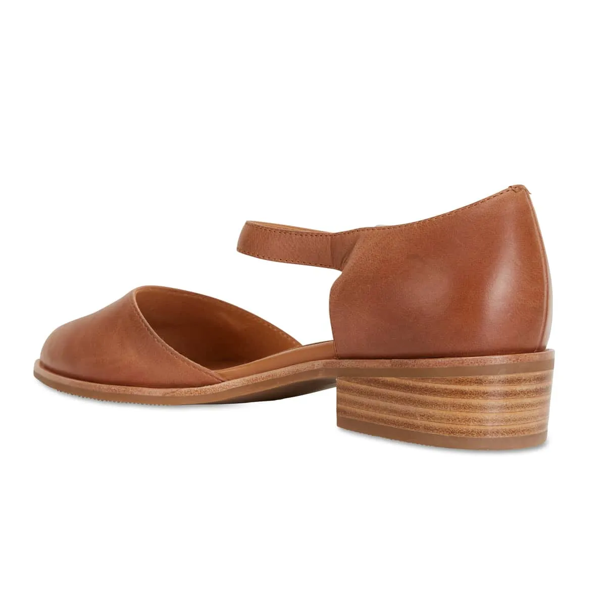 Jesinta Heel in Tan Leather