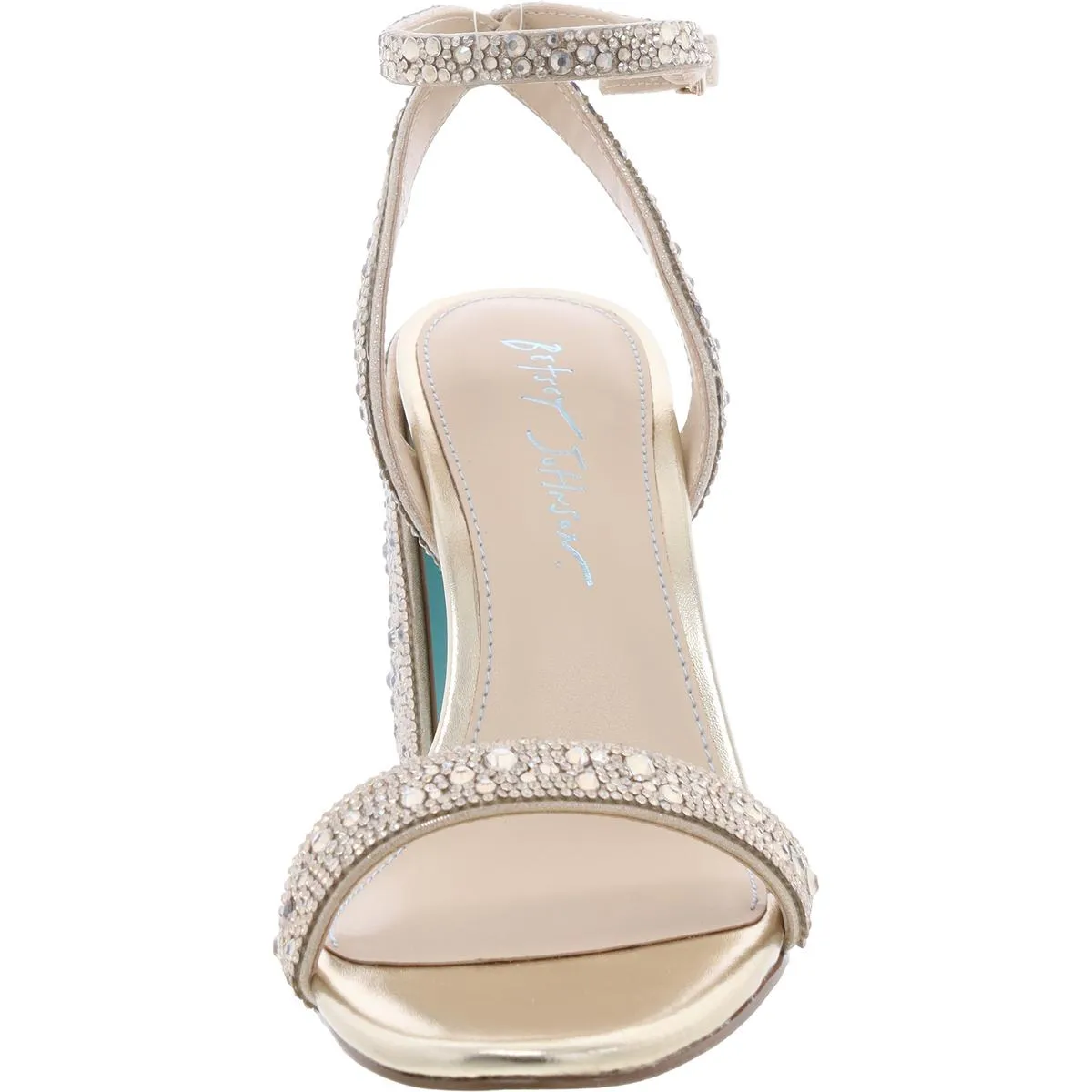 Jet Womens Jeweled Faux Leather Block Heels