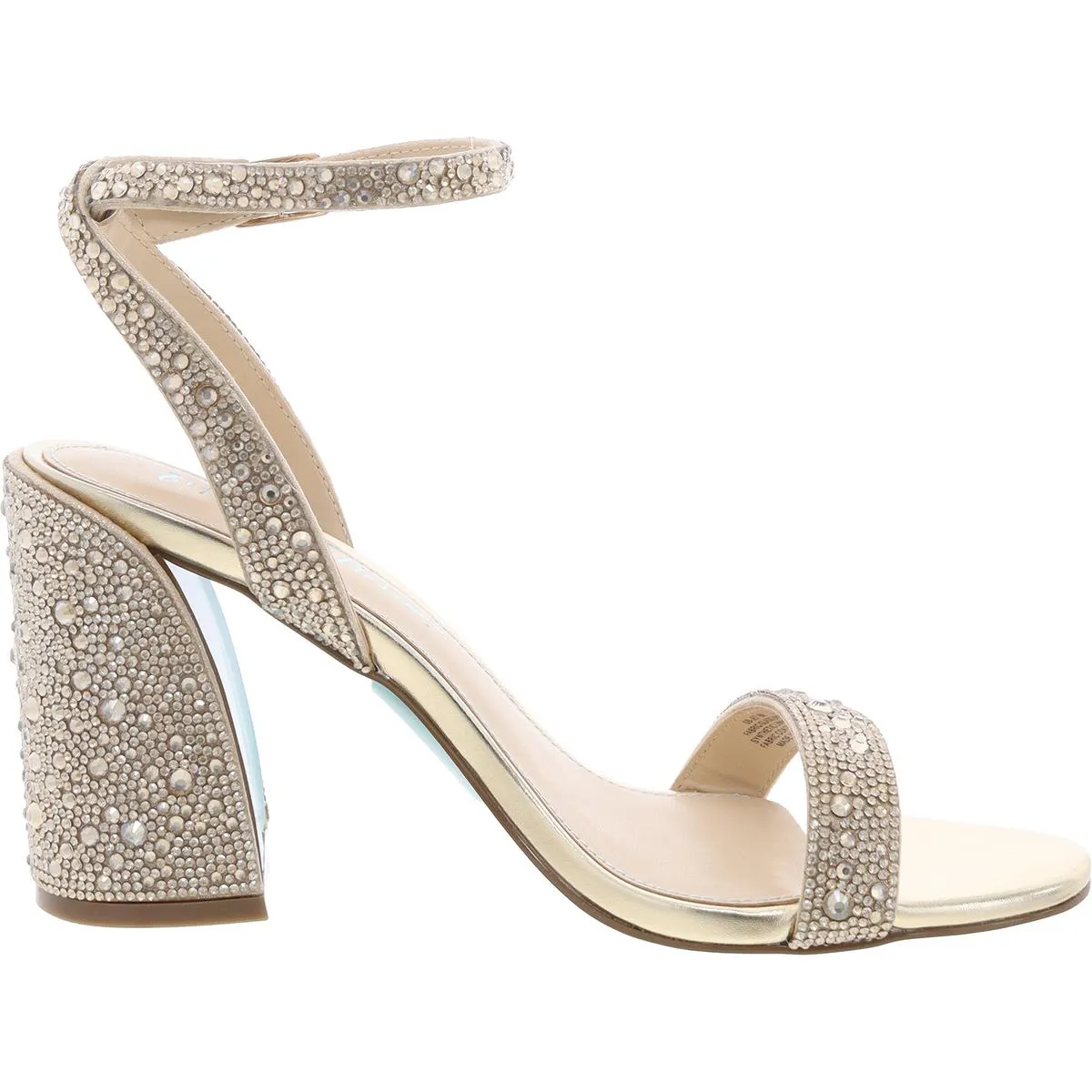 Jet Womens Jeweled Faux Leather Block Heels