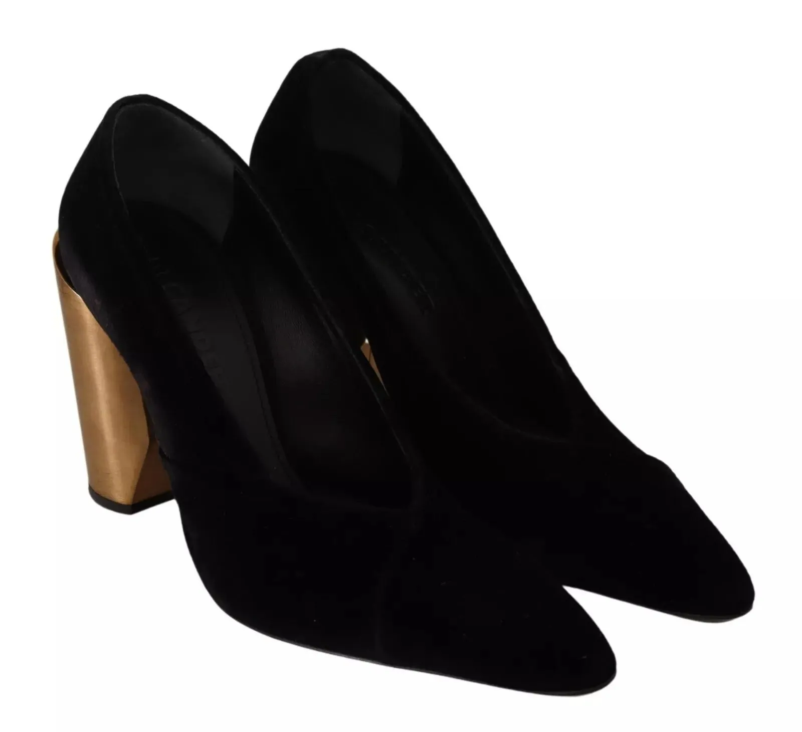 Jil Sander Leather Suede Block Heels Pumps Women's Shoes (Pre-Owned)
