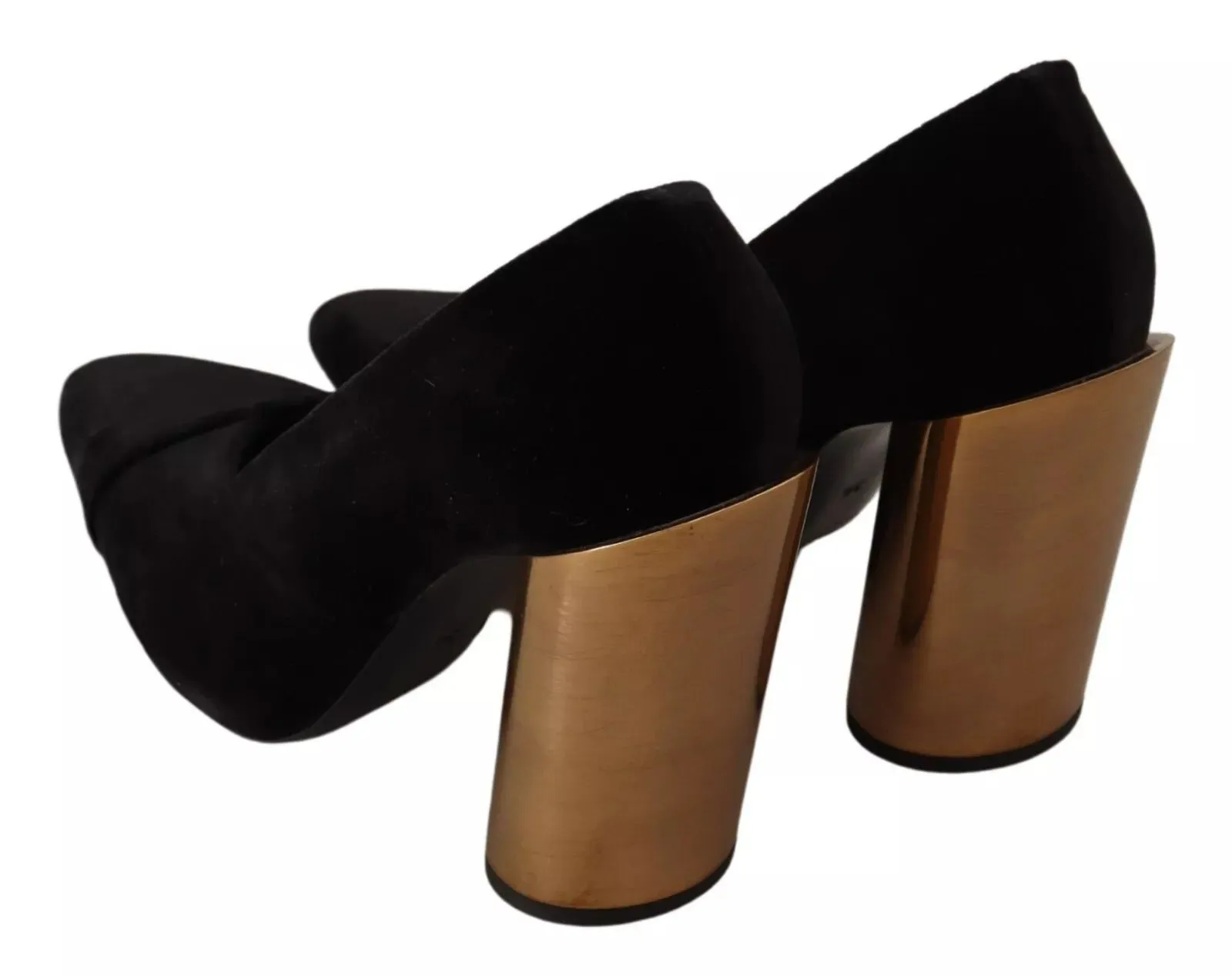 Jil Sander Leather Suede Block Heels Pumps Women's Shoes (Pre-Owned)
