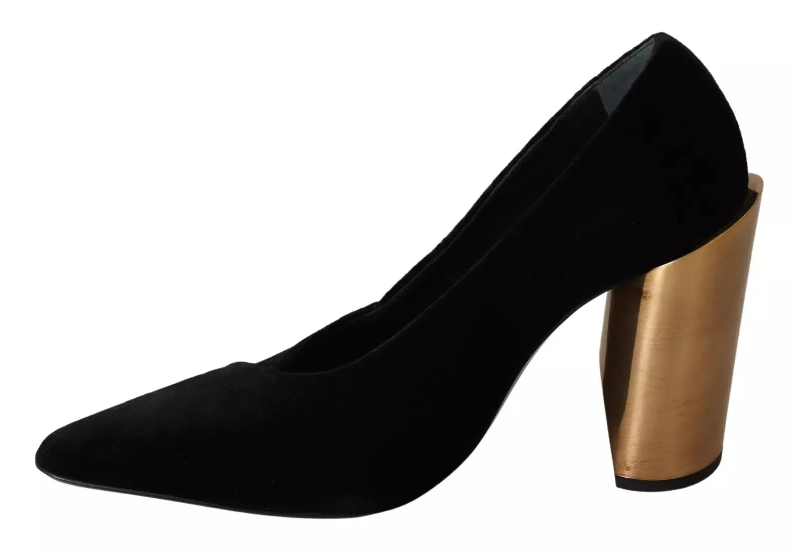 Jil Sander Leather Suede Block Heels Pumps Women's Shoes (Pre-Owned)