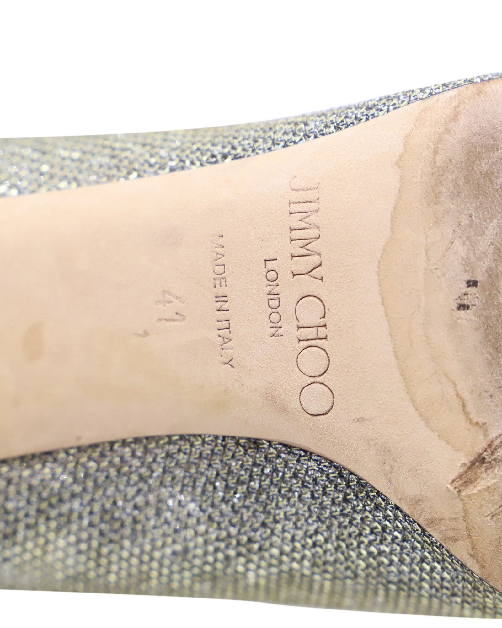Jimmy Choo Abel Pointed Toe Pumps in Gold Leather